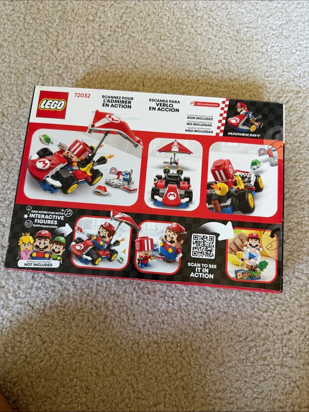 Lego Super Mario Red and Black Kart with Yellow Wheels - 174 pieces